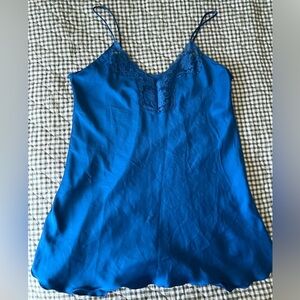 Victoria's Secret Blue Slip with Lace Detail